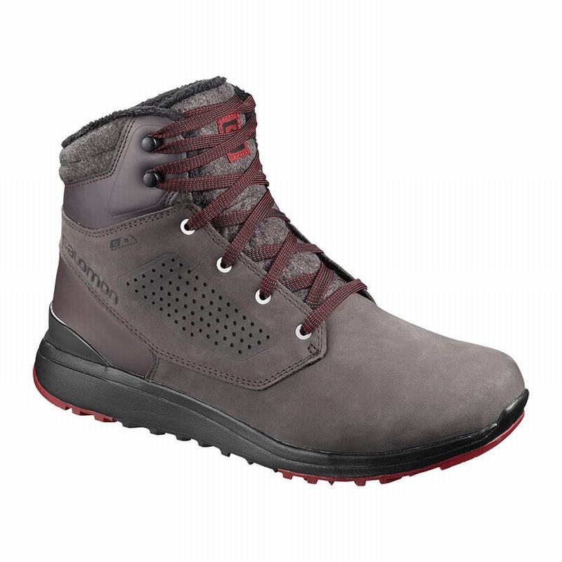 Botas De Invierno Salomon Hombre Chocolate / Negras - Salomon Argentina UTILITY CLIMASALOMON™ IMPERM